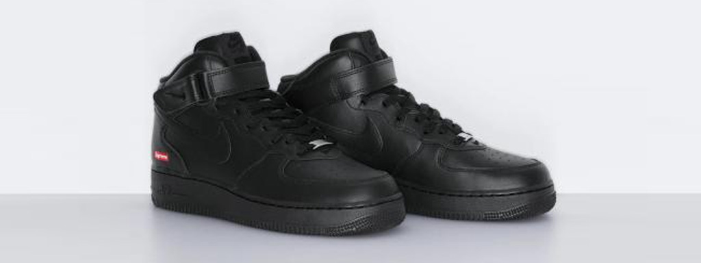 Supreme×NIKE Air Force 1 Mid ブラック　画像