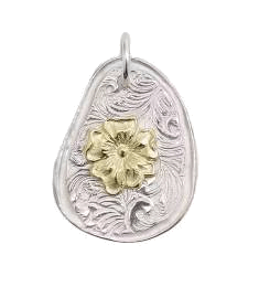 2025年最新買取価格表 ラリースミス KARAKUSA ROSE OVAL PENDANT No.155 唐草 ローズ オーバル ペンダントトップ 画像