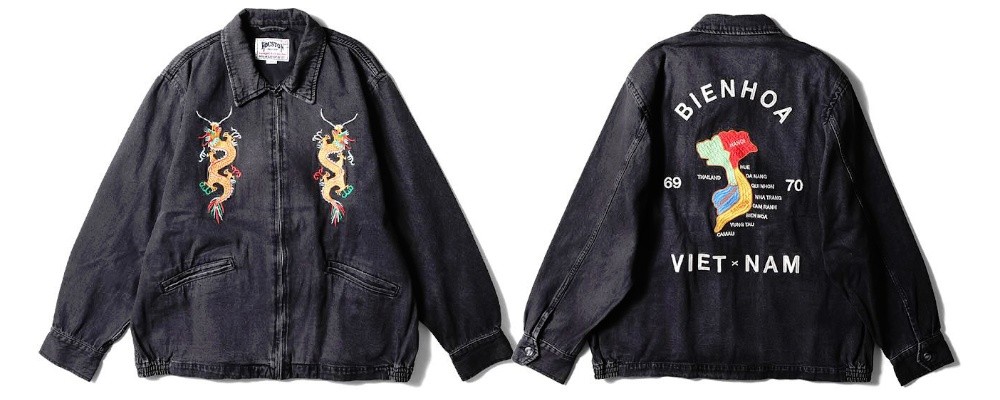 DENIM VIETNAM JACKET (MAP)両面画像