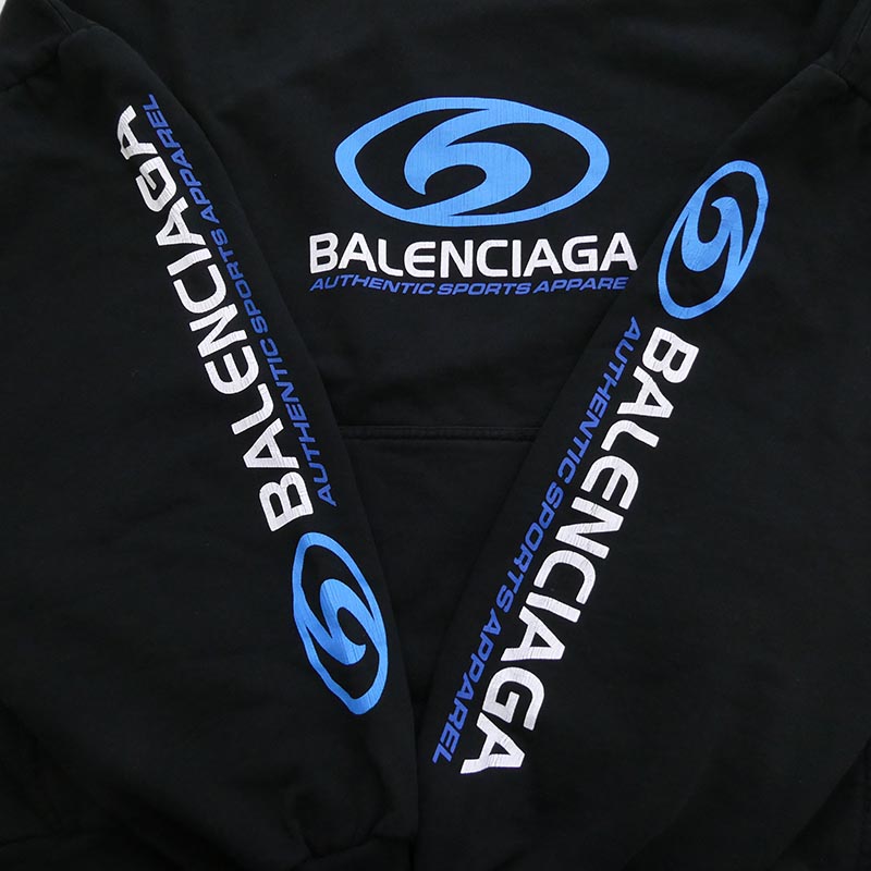 バレンシアガ 24SS 761458 TPVU7 Surfer Round Hoodie サーファー ラウンド ロゴプリント ダメージ加工 プルオーバー パーカー フーディー 買取実績 画像