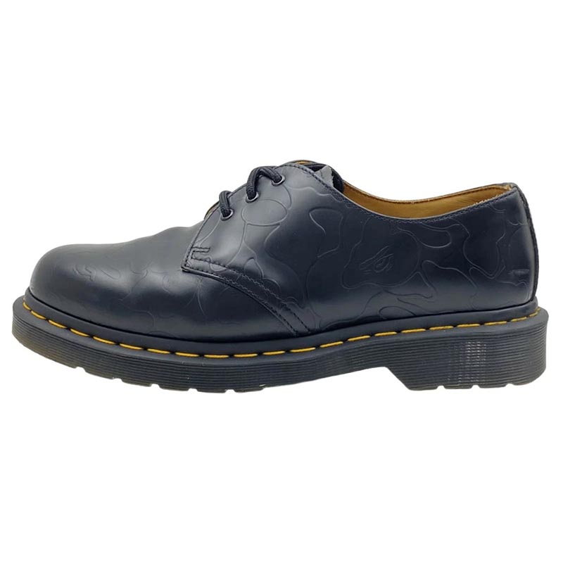 アベイシングエイプ 1461 BAPE x Dr. Martens Emboss 3EYE SHOE ドクターマーチン エンボス 猿カモ 猿迷彩 イエローウェルトステッチ 3 ホール シューズ 買取実績 画像