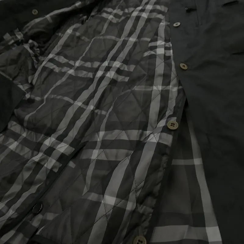 BURBERRY LONDON バーバリー ロンドン A1A51-396-09 着脱式キルティングライナー付き 撥水加工 裏地ノバチェック シングル トレンチコート ブラック系 L【中古】 バーバリー ロンドン A1A51-396-09 着脱式キルティングライナー付き 撥