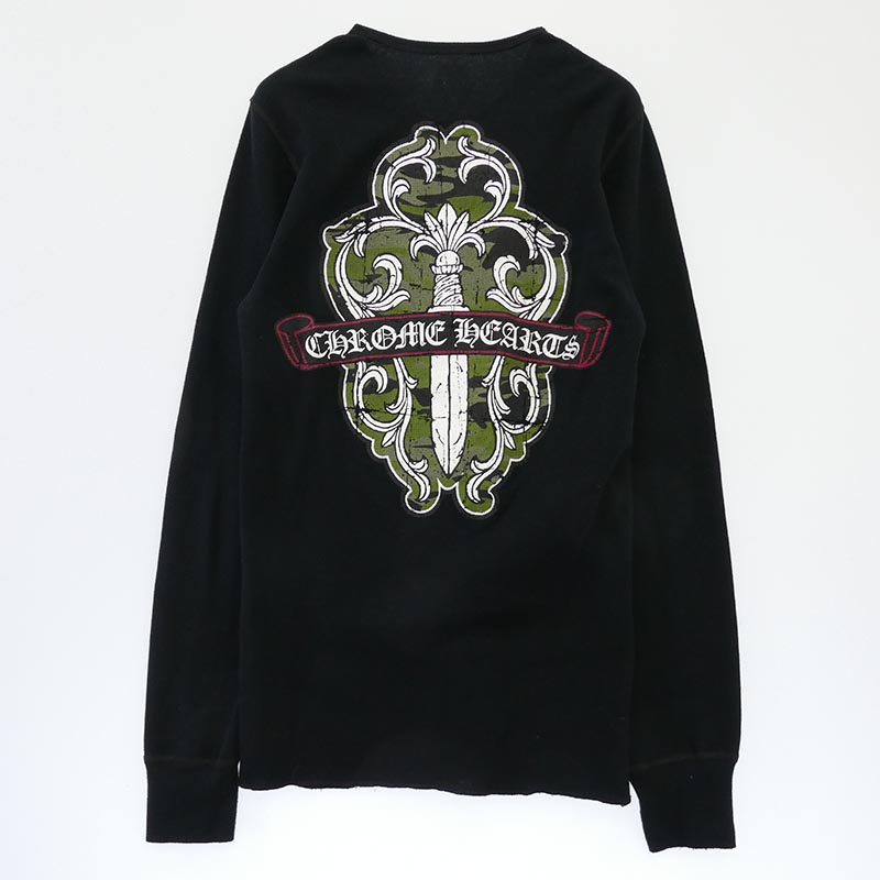 クロムハーツ(原本無) Dagger Print Thermal Long Sleeve Tee バックプリント カモフラダガー サーマルカットソー 長袖Tシャツ 買取実績 画像