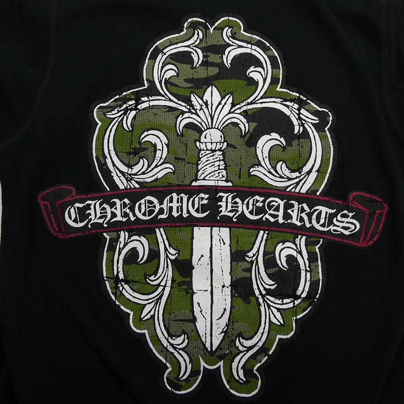 クロムハーツ(原本無) Dagger Print Thermal Long Sleeve Tee バックプリント カモフラダガー サーマルカットソー 長袖Tシャツ 買取実績 画像
