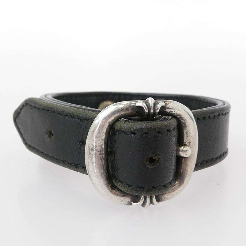 クロムハーツ（原本無） GUNSLINGER ガンスリンガー スクロールラベル レザー ブレスレット 買取実績 画像