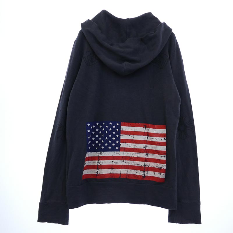 クロムハーツ(原本無) 星条旗バックプリント ホースシュー 胸ロゴ ダガージップ フルジップ パーカー フーディー 買取実績