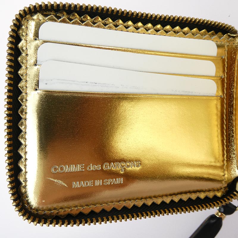 コムデギャルソン SA7100MI MIRROR INSIDE ZIP WALLET GOLD ミラーインサイド ファスナー コンパクトウォレット 買取実績 画像