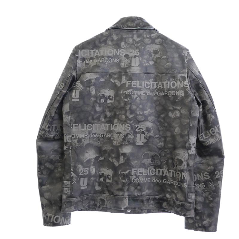 コムデギャルソン UCQ9208 25周年記念 スカルロゴ ダブル ライダースジャケット 買取実績 画像
