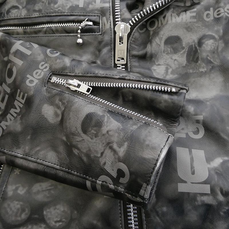 コムデギャルソン UCQ9208 25周年記念 スカルロゴ ダブル ライダースジャケット 買取実績 画像