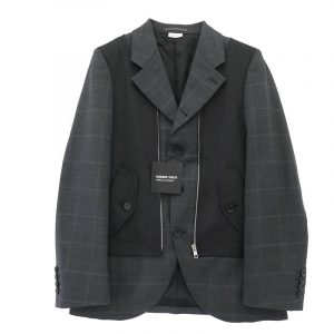 コムデギャルソンオムドゥ 25AW DP-J048-051 チェック柄 ドッキング フロントジップデザイン テーラードジャケット 買取実績 画像