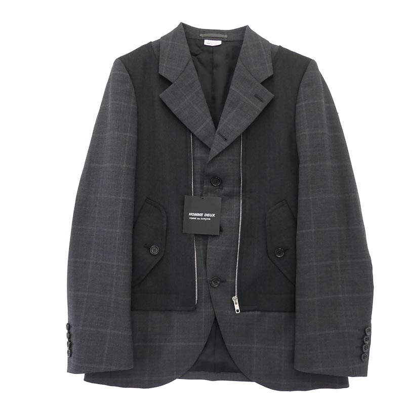 コムデギャルソンオムドゥ 25AW DP-J048-051 チェック柄 ドッキング フロントジップデザイン テーラードジャケット 買取実績