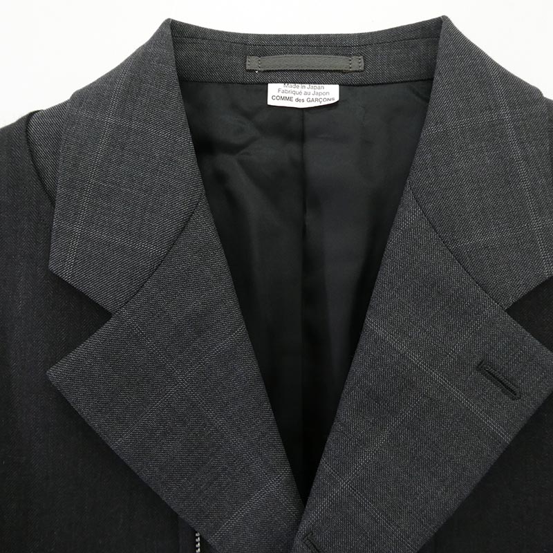 コムデギャルソンオムドゥ 25AW DP-J048-051 チェック柄 ドッキング フロントジップデザイン テーラードジャケット 買取実績 画像