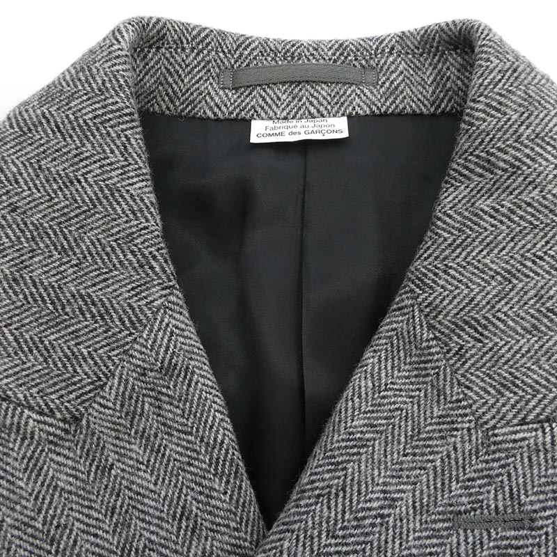 コムデギャルソンオムドゥ 25AW DP-J052-051 ヘリンボーン ピークドラペル ジップアップ チェスターコート 買取実績 画像