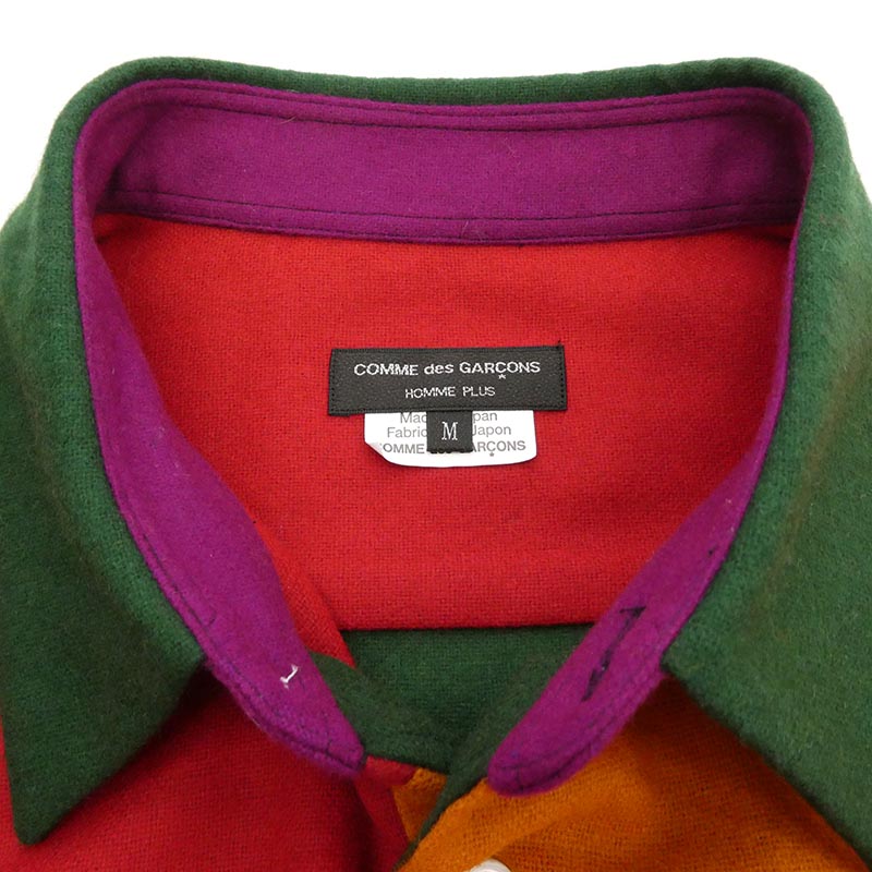 コムデギャルソンオムプリュス 25AW PP-B032-051 ウールナイロン パッチワーク 長袖 ロング ドレスシャツ 買取実績 画像