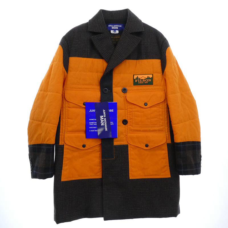 ジュンヤワタナベコムデギャルソンマン 25AW WP-C005 Wネーム ドッキング パッチワーク コート ジャケット 買取実績