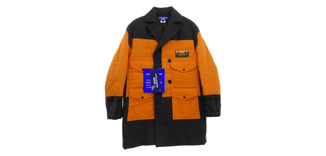 ジュンヤワタナベコムデギャルソンマン 25AW WP-C005 Wネーム ドッキング パッチワーク コート ジャケット 買取実績