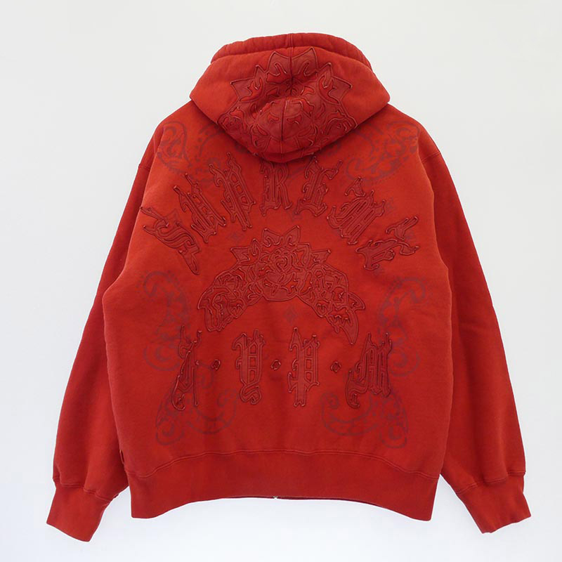 シュプリーム 25SS Leather Applique Zip Up Hooded Sweatshirt レザー アップリケ ジップアップ フーディー スウェットシャツ パーカー 買取実績 画像