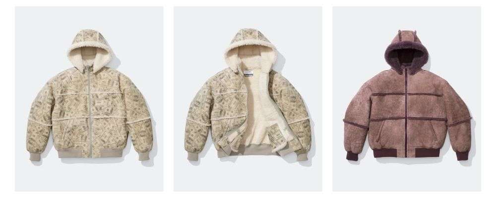 Supreme 2026SS Week4発売予定アイテムまとめ|ブランド古着買取専門店LIFEHooded Shearling Bomber Jacket ¥319,000画像