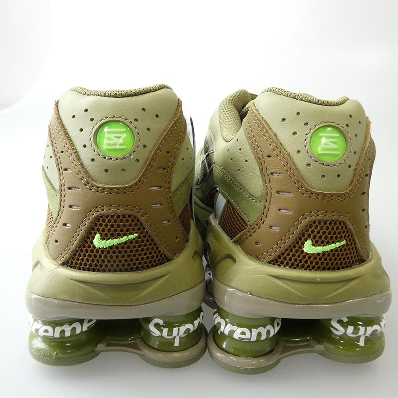 シュプリーム DN1615-200 【フェイクバスターズ鑑定済み】Shox Ride 2 Neutral Olive Electric Green-Pilgrim ショックスライド スニーカー 買取実績 画像
