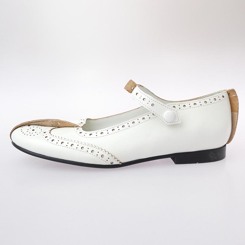 タオ コムデギャルソン 25AW TZ-K108-001 ウィングチップ ストラップ フラットシューズ レザー パンプス 買取実績 画像