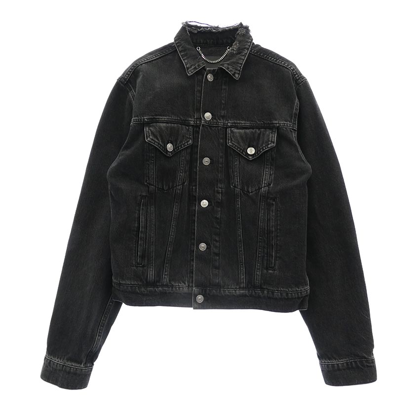バレンシアガ 18SS 489847 TUE14 SINNERS DENIM JACKET ダメージ加工 ロゴ刺繍 デニム ジャケット 買取実績 画像