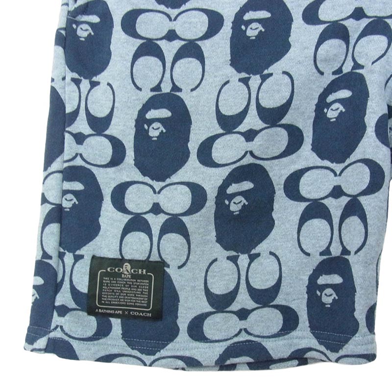 アベイシングエイプ 21SS 001SPH731902C × COACH Signature Monkey Pants コーチ シグネチャー スウェット ハーフ ショート パンツ 買取実績 画像