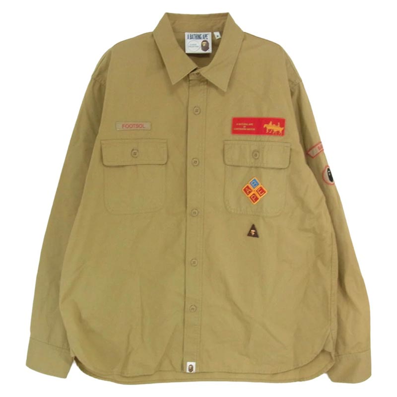 アベイシングエイプ CLASSIS COLLECTION RELAXED FIT BOYSCOUT SHIRT 復刻 ワッペン付 ボーイスカウト 長袖 シャツ  買取実績