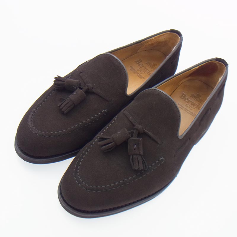 バーウィック 8491 タッセル ローファー スエード レザー ローカット シューズ 買取実績 画像