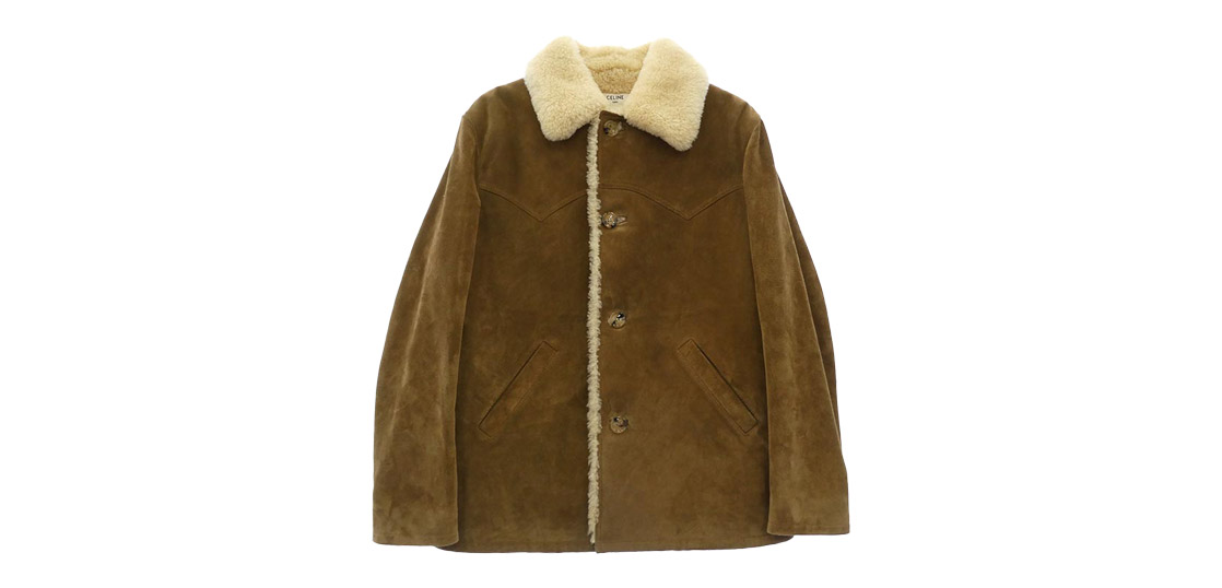 セリーヌ 24AW 2D500039F.14CI LOOSE COAT WITH SHEARLING INNER LINING IN SPLIT CALFSKIN 買取実績
