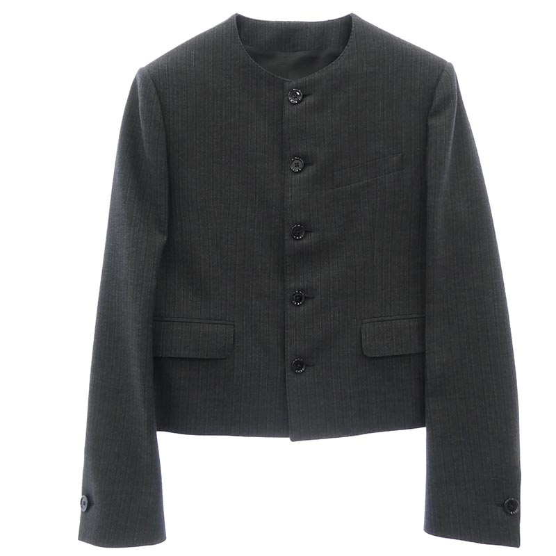 セリーヌ 2V25X154W-09AJ Short Mods Jacket In Wool Gabardine ノーカラー ショート モッズジャケット ウールギャバジン 買取実績 画像