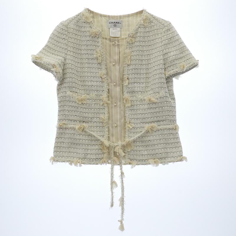 シャネル P24960W03484 05C Collarless Single Breasted Tweed Jacket 買取実績