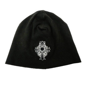 CH クロス刺繍ビーニー ブラック系画像