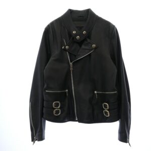 クロムハーツ（原本無） 純正ガーメントケース付属 クロスボールボタン ダガージップ スクロールラベル ガンスリンガー レザー セミダブルライダース ジャケット 買取実績 画像