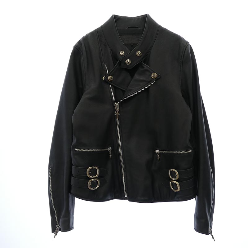 クロムハーツ(原本無) 純正ガーメントケース付属 クロスボールボタン ダガージップ スクロールラベル ガンスリンガー レザー セミダブルライダース ジャケット 買取実績