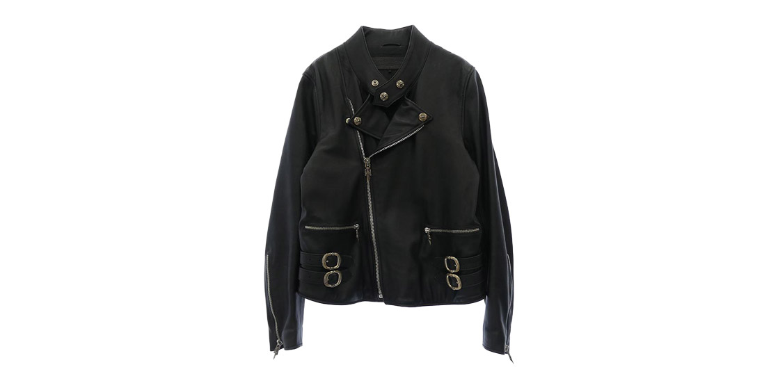 クロムハーツ（原本無） 純正ガーメントケース付属 クロスボールボタン ダガージップ スクロールラベル ガンスリンガー レザー セミダブルライダース ジャケット 買取実績