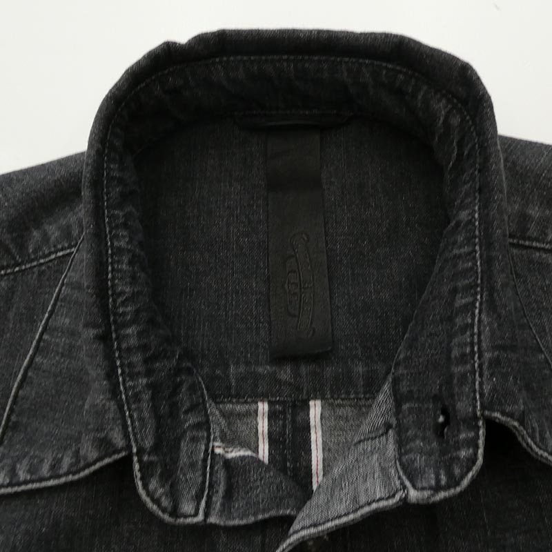 クロムハーツ（原本無） DENIM LOOSEEND 袖レザークロスパッチ クロスボールボタン ルーズエンド 長袖 デニムシャツ 買取実績 画像