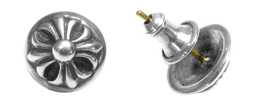 クロムハーツ クロスボール スタッド ピアス シルバー画像