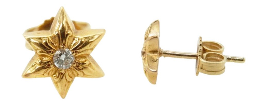 クロムハーツスター スタッド 1ダイヤ ゴールド ピアス画像