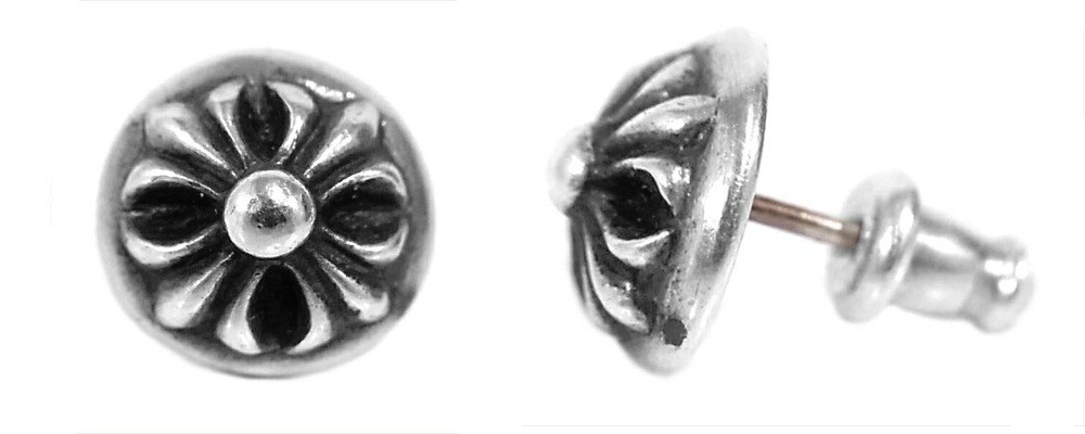 クロムハーツ クロスボール スタッド ピアス シルバー系画像