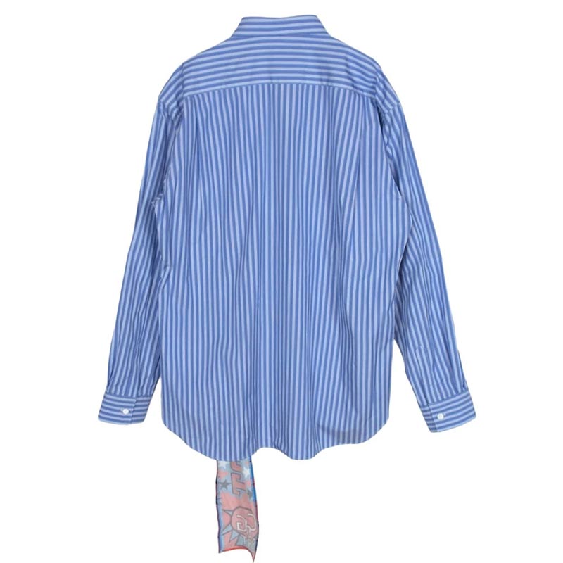 コムデギャルソン 25AW FP-B012-W25 SHIRT シャツ yarn dyed cotton stripe x cotton poplin print ジップデザイン ヤーン ダイド コットンストライプ ポプリン 長袖 シャツ 買取実績 画像