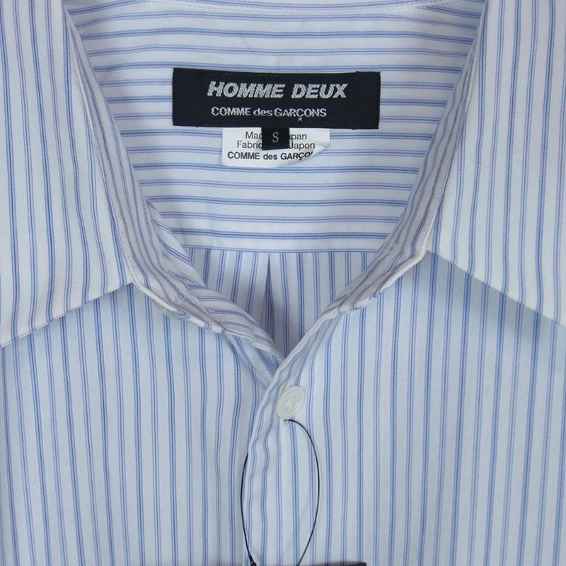 コムデギャルソンオムドゥ 25AW DP-B037-051 ドローコード ストライプ切替 長袖 シャツ 買取実績 画像