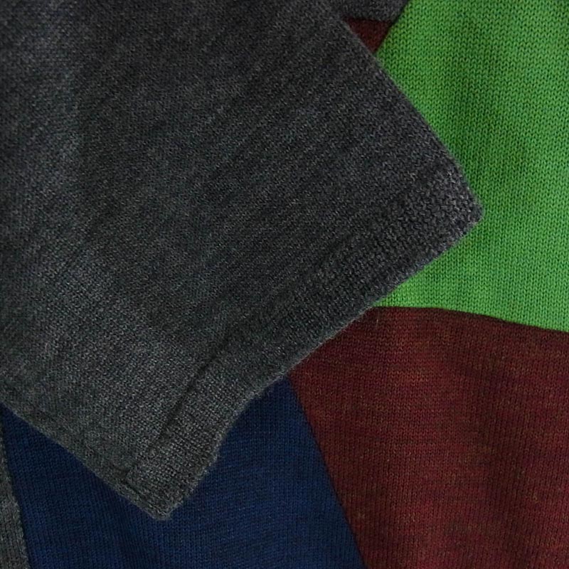 コムデギャルソンオムドゥ 25AW DP-N001-051 WOOL CARDIGAN PATCHWORK ウール パッチワーク ニット カーディガン 買取実績 画像