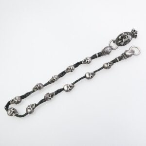 ガボール Gaboratory ガボラトリー マリア ギャランティ付属 スカルオンクロスオーバルクラウンキーパー 2パンサーヘッド 11スカル ブレイデッドレザー ウォレットチェーン 買取実績 画像