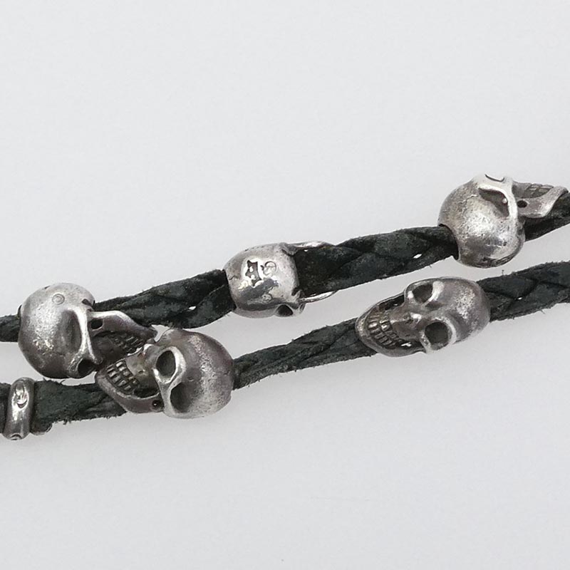 ガボール Gaboratory ガボラトリー マリア ギャランティ付属 スカルオンクロスオーバルクラウンキーパー 2パンサーヘッド 11スカル ブレイデッドレザー ウォレットチェーン 買取実績 画像