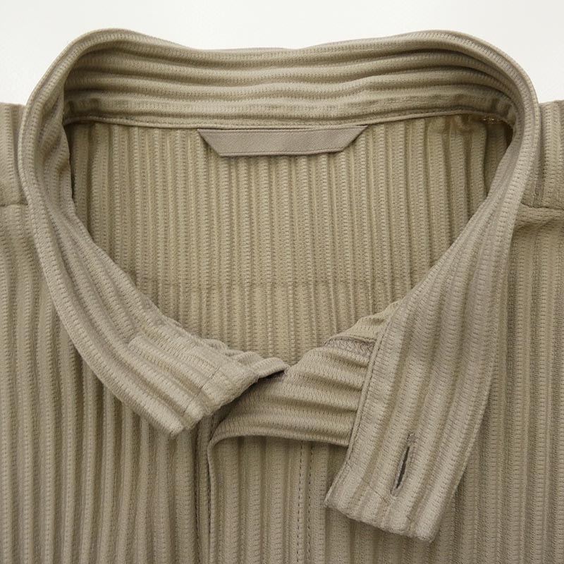 オム プリッセ イッセイミヤケ HP43-JJ111-43 プリーツ加工 バンドカラー スタンドカラー 長袖 シャツ 買取実績 画像