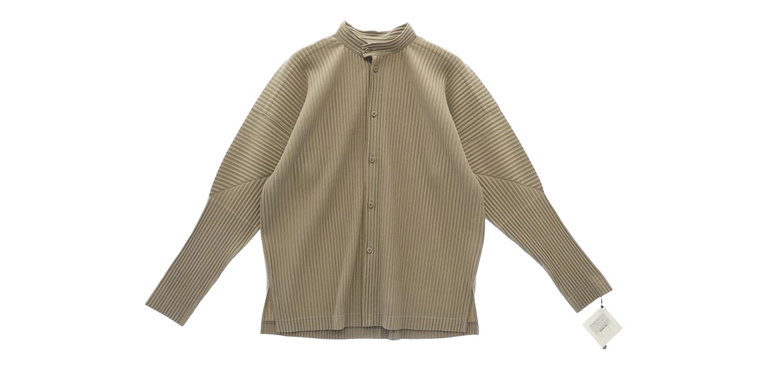 オム プリッセ イッセイミヤケ HP43-JJ111-43 プリーツ加工 バンドカラー スタンドカラー 長袖 シャツ 買取実績