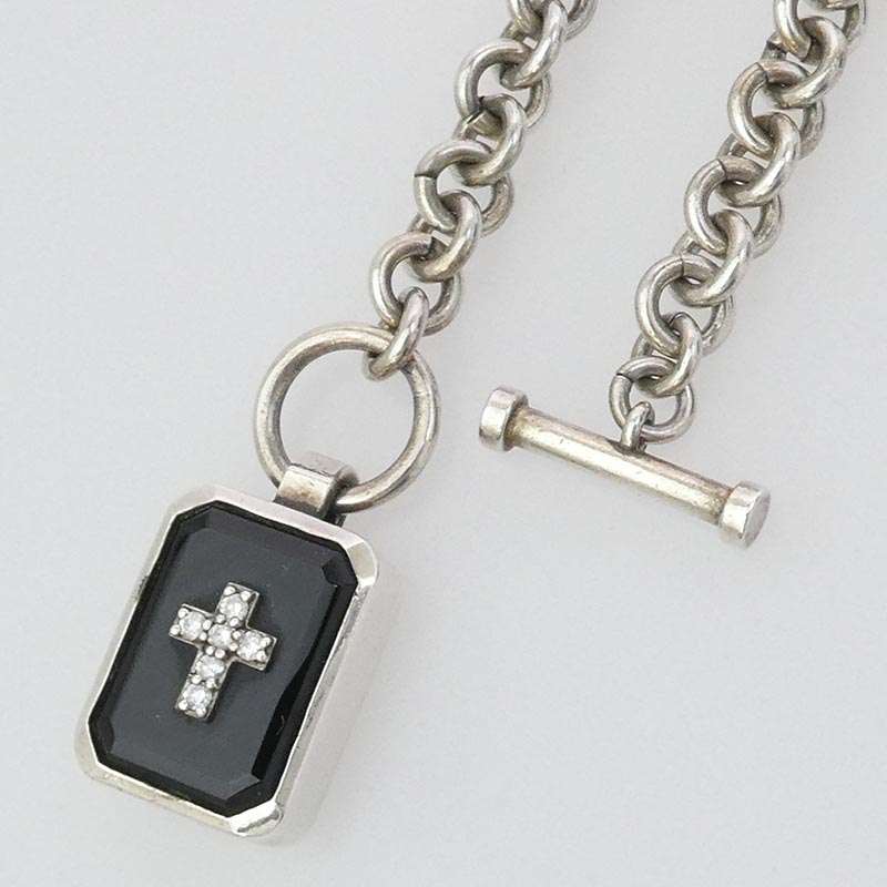 ジャスティンデイビス SNJ115 EMINEM エミネム オニキス クロス ダイヤモンド ネックレス 40cm 買取実績 画像