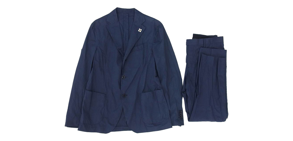 ラルディーニ BO-412 イタリア製 ブートニエール付 3Bジャケット パンツ セットアップ スーツ ロゴ入りハンガー付 買取実績