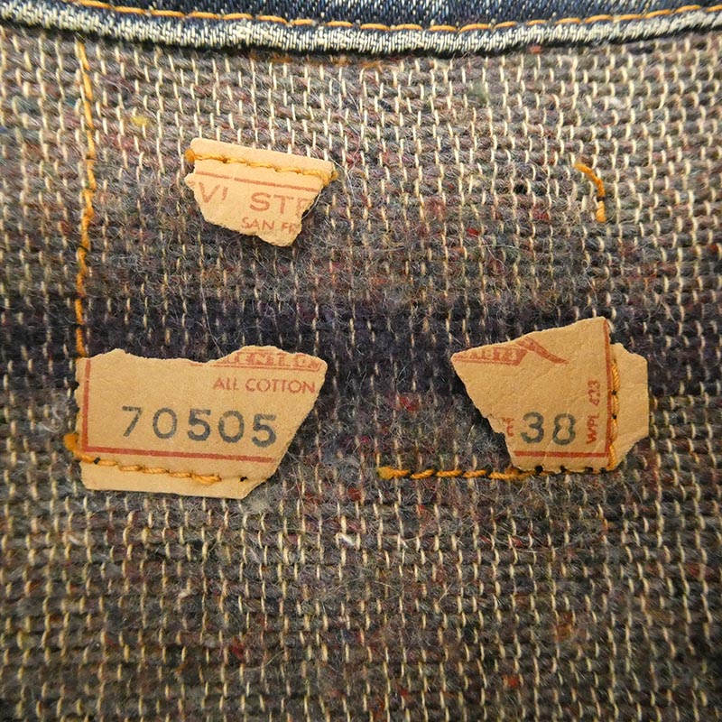 リーバイス 70s 70505-0317 BIG E 4th ブランケット付 ボタン裏525 デニム ジャケット 買取実績 画像