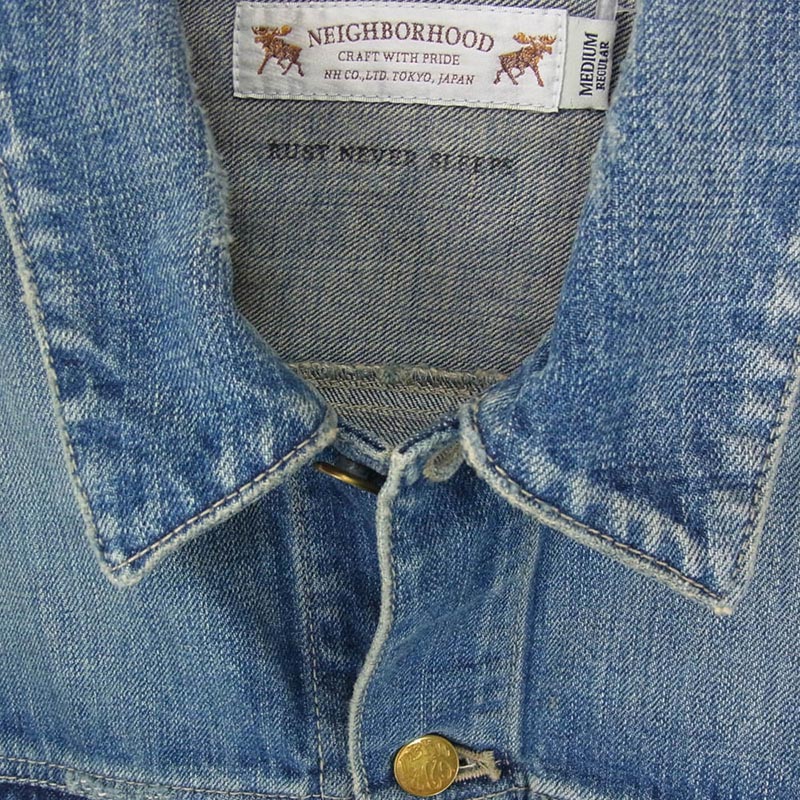 ネイバーフッド 16SS 161NYNH-JKM02 SAVAGE STOCKMAN DENIM JACKET ダメージ加工 ボタンダウン サベージ ストックマン デニム ジャケット 買取実績 画像